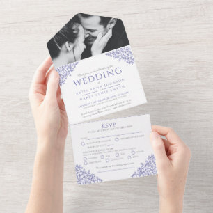 Casamento de folhas muito peri brancas RSVP