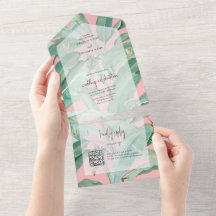 Casamento de Folhas Tropicais de Banana Rosa