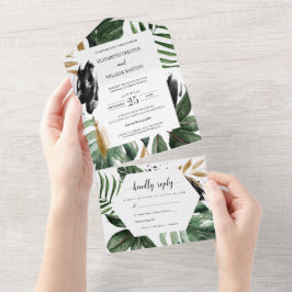 Casamento de Folhas Tropicais de Verão com RSVP