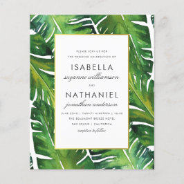 Casamento de Folhas Tropicais Verdes Modernas