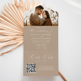 Casamento de Foto Bege Elegante Moderno