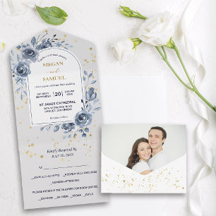 Casamento de Foto Blue Rose Bouquet