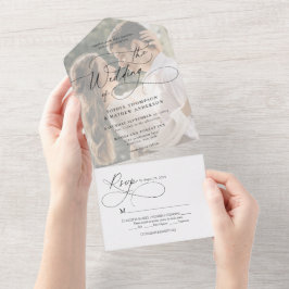 Casamento de Foto Branca de Caligrafia Moderna
