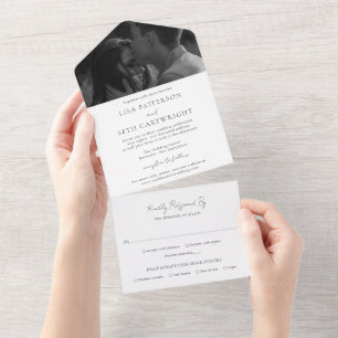 Casamento de Foto Clássica Simples Elegante Minima