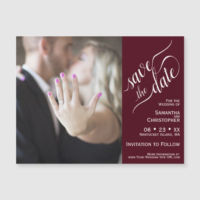 Casamento de Foto com 2 Painel Salvar o Magnete de (Frente)
