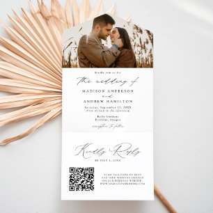 Casamento de Foto com Letra Preta Moderna e Elegan