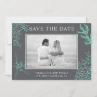 Casamento de Foto Costeira Salve o Cartão de Data