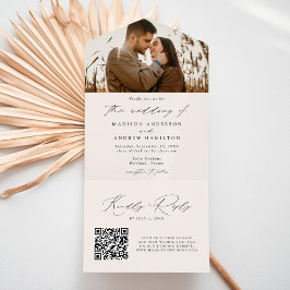 Casamento de Foto Creme com Letra Moderna e Elegan