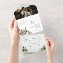 Casamento de Foto de Destino da Floresta de Aquare