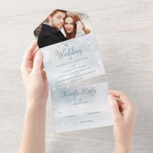 Casamento de Foto de Flocos de Neve de Inverno com