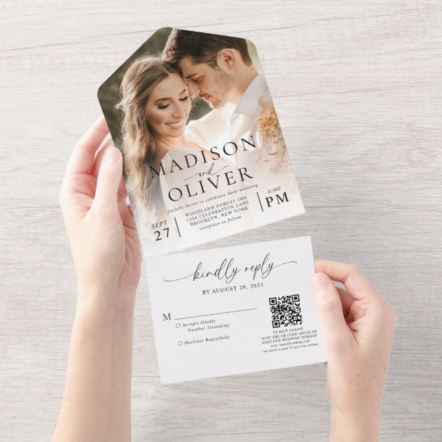 Casamento de Foto do Código QR Clássico Moderno El (Tearaway)