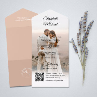 Casamento de Foto do Código QR do Peach legante