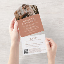Casamento de Foto do Código QR do Terracotta RSVP 