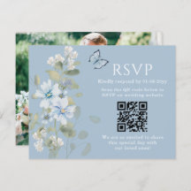 Casamento de Foto do Código QR RSVP Floral Românti