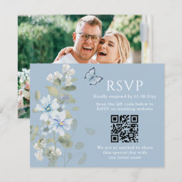 Casamento de Foto do Código QR RSVP Floral Românti
