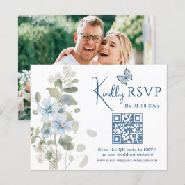 Casamento de Foto do Código QR RSVP Floral Românti