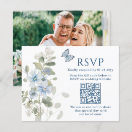 Casamento de Foto do Código QR RSVP Floral Românti