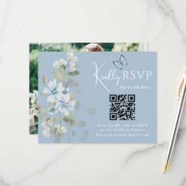 Casamento de Foto do Código QR RSVP Floral Românti