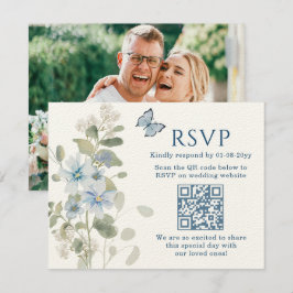 Casamento de Foto do Código QR RSVP Floral Românti