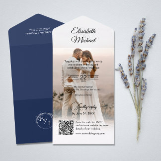 Casamento de Foto do Site de Código QR Azul do Mar
