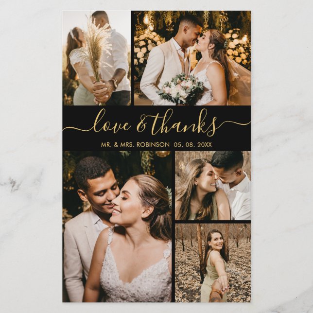 Casamento de Foto Elegante de Orçamento Obrigado F (Frente)