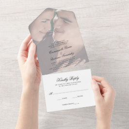 Casamento de Foto Elegante Moderno Falso Vellum