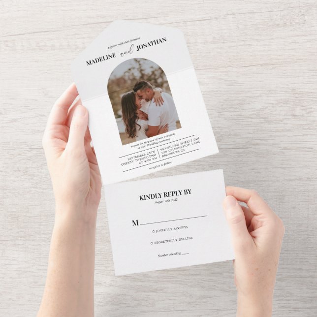 Casamento De Foto Elegante Simples Rsvp (Tearaway)