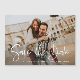 Casamento de Foto Moderno Salve o Cartão de Data