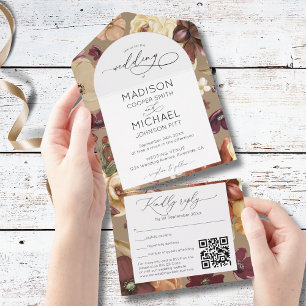 Casamento de Foto QR Floral Floral de Flores Queda