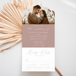 Casamento de Foto Rosa Empoeirada Elegante Moderno
