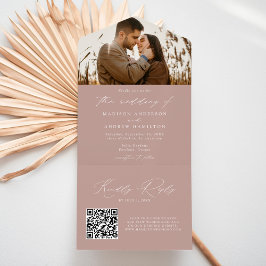 Casamento de Foto Rosa Empoeirada Elegante Moderno