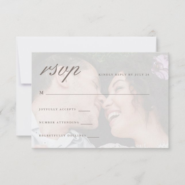 Casamento De Foto Rosa Magenta Rsvp (Frente)