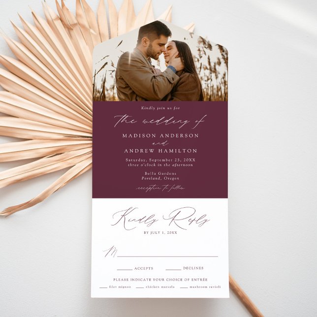 Casamento de Foto Roxa Elegante Moderno (Criador carregado)