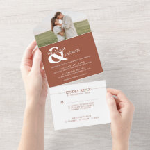 Casamento de Foto Rustic Terracotta, Ampersand Mod