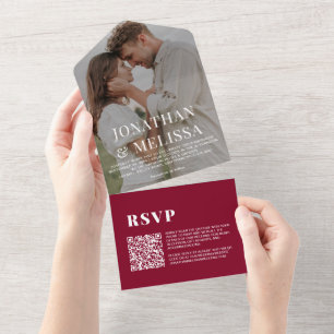 Casamento de Foto Simples de Sobreposição Vermelha