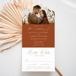 Casamento de Foto Terracota Elegante Moderno