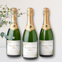 Casamento de Foto Verde e Dourado Elegante