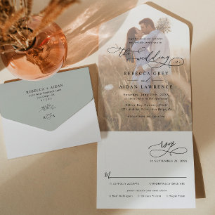 Casamento de Foto Verde Rustic Sage