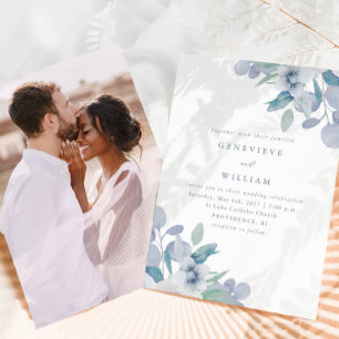 Casamento de Fotografia do Buquê Floral Azul Chic