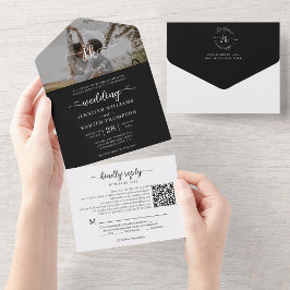 Casamento de Fotografia do Código QR do Monograma 