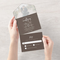 Casamento de Fotografia Marrom Simples em Monogram