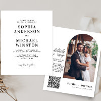 Casamento de Fotografia QR de RSVP Minimalista Mod