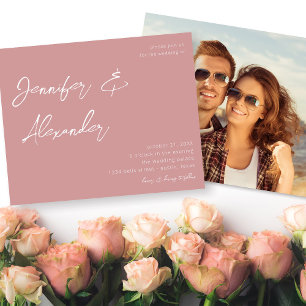 Casamento de Fotografia V2 com Caligrafia Cor-de-R