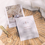 Casamento de Fotografias com Arca Floral Minimalis<br><div class="desc">Este design de convite para o casamento floral de tom de terracotta é perfeito para eventos modernos, minimalistas e boêmicos. Apresentando um fundo branco quente e um arco laranja queimado, este design é elegantemente simples. Uma flor silvestre de arte desenhada à mão separa as iniciais do casal no arco, enquanto...</div>