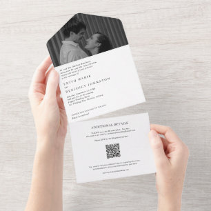 Casamento de Fotografias com Código QR Preto e Bra
