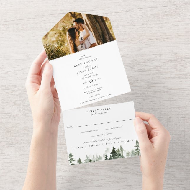Casamento de Fotografias da Floresta Selvagem (Aba destacável)