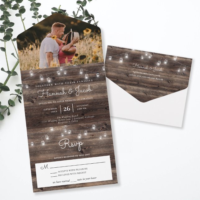 Casamento de Fotografias de Madeira Rustic Mason J (Criador carregado)