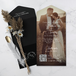 Casamento de Fotografias do Código QR Preto e Bran