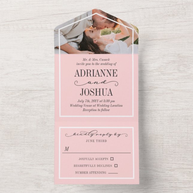 Casamento de Fotografias Rosa Pálido Romântico  (Interno)
