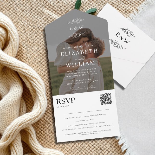 Casamento de Fotografias RSVP do Código QR Elegant (Criador carregado)